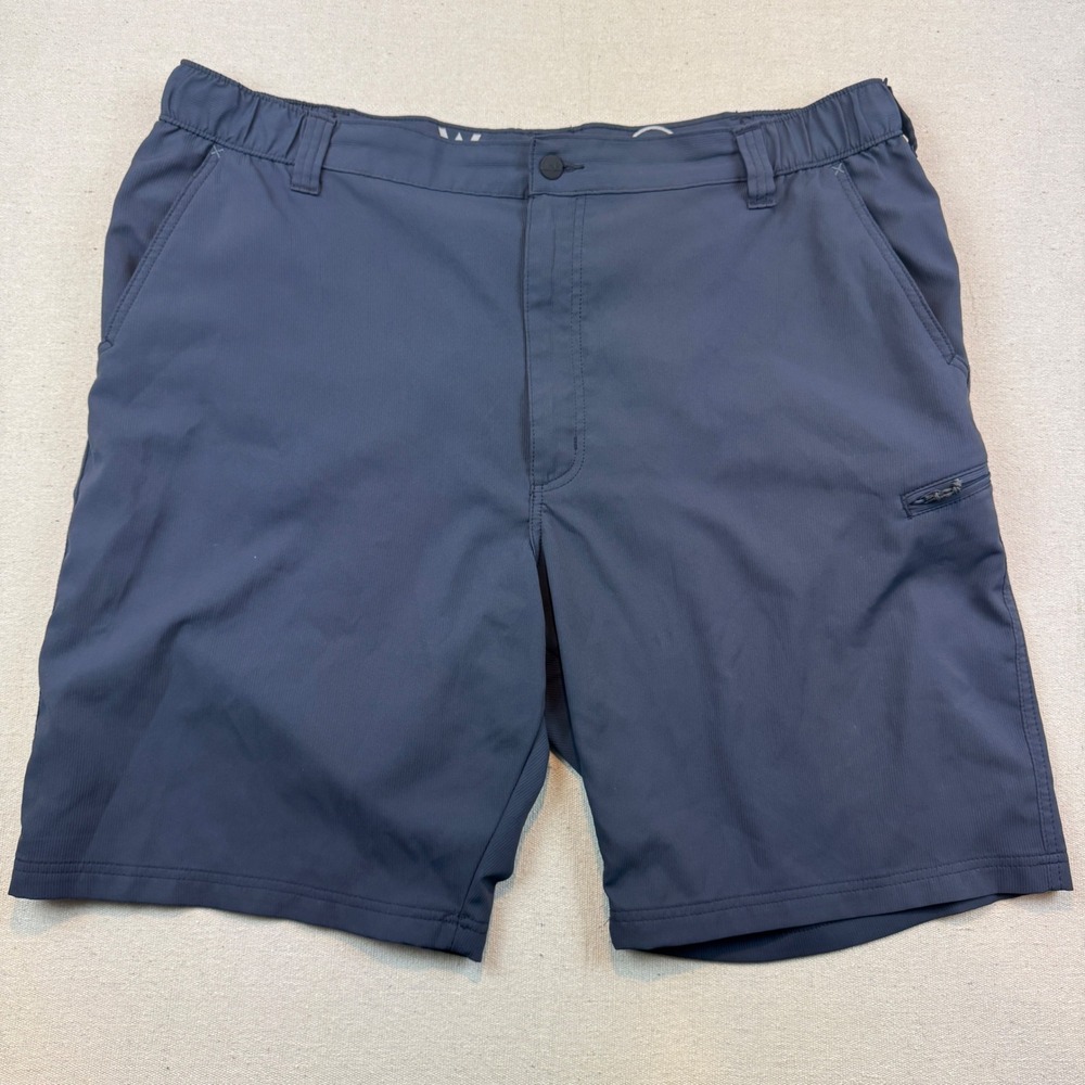 Wrangler 42 Outdoor Performance Shorts Mens Blue Lightweight Zippered Pockets
